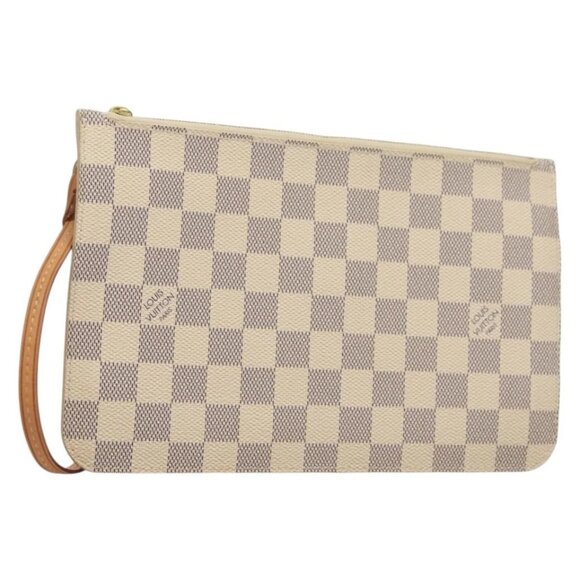 LOUIS VUITTON Damier Azur Neverfull MM Pouch LV Auth BA4500 - Picture 1 of 16